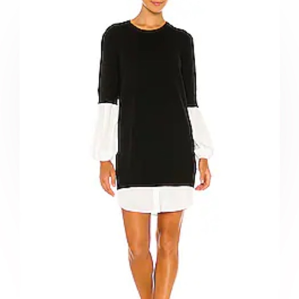 HARDLY WORN Ebella Layered Dress in Black Onyx With WhiteBrochu Walker